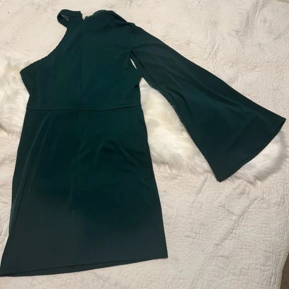 Elegant green one-shoulder dress Size L - Picture 2 of 7